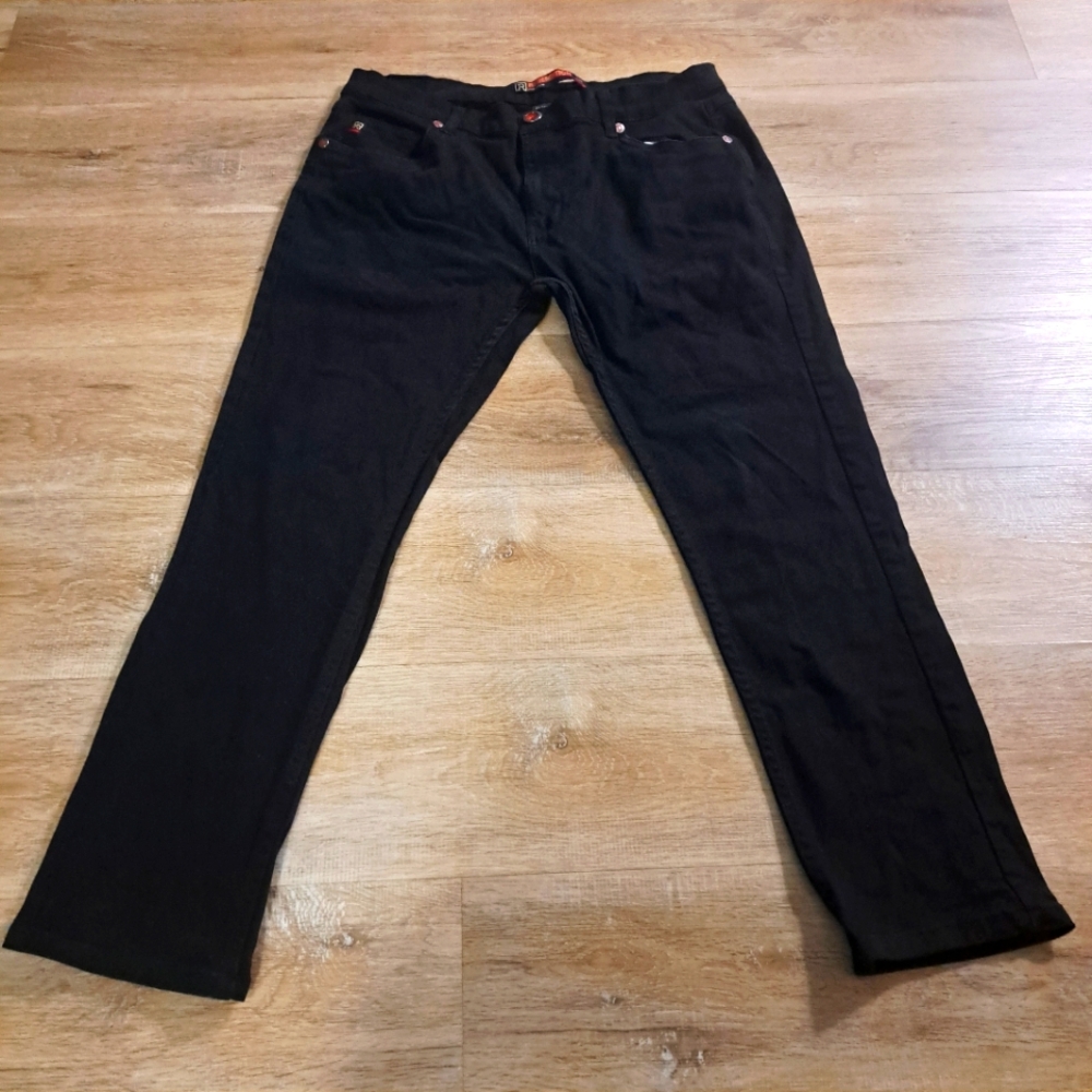 Redemption Black Denim Straight Legged Denim Jeans Men's Size 38W 30L
